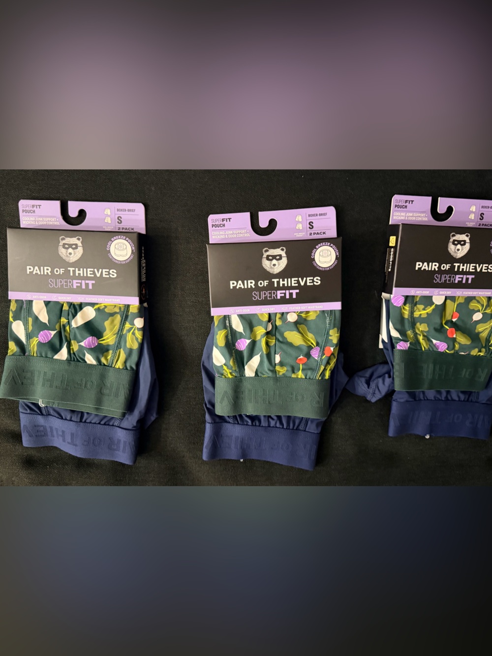 6 Pair of Thieves Men's SuperFit Floral Briefs - Navy & Green